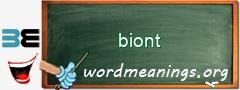 WordMeaning blackboard for biont